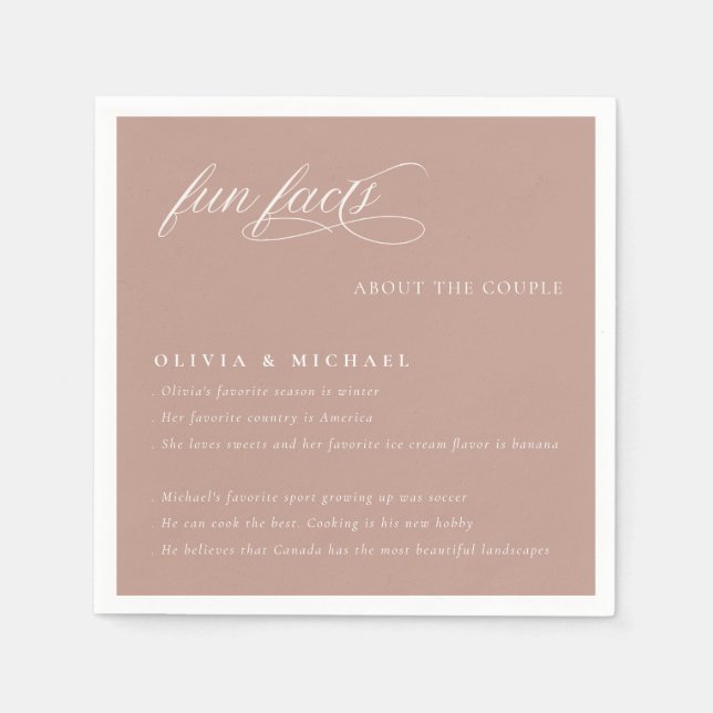 Roligt Facts Simple Elegant Typography Bröllop Pappersservett (Framsidan)