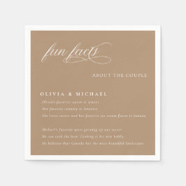Roligt Facts Simple Elegant Typography Bröllop Pappersservett