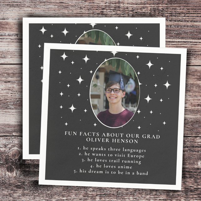 Roligt Facts Student Photo Stars Studenten Napkins Pappersservett (Skapare uppladdad)