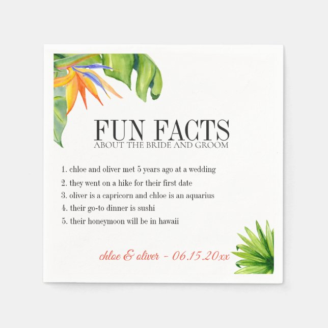 Roligt Facts Tropical Foliage Personlig Pappersservett (Framsidan)
