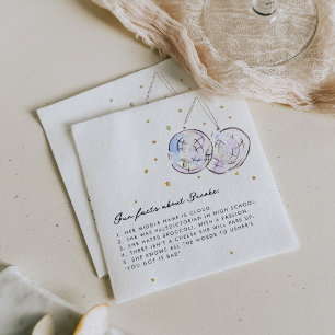Roligt Facts Watercolor Disco Bollar Födelsedagsfe Pappersservett