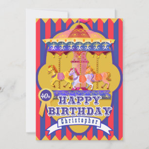 Roligt Fair Carousel Birthday Julkort
