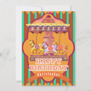 Roligt Fair Carousel Birthday Julkort