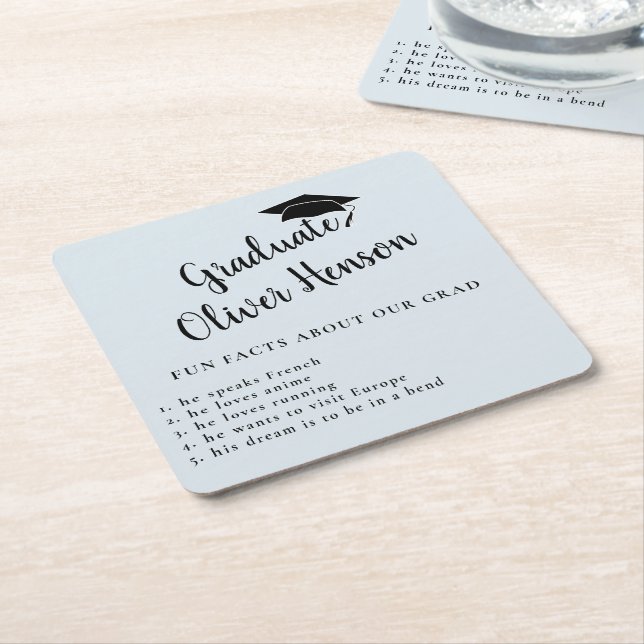 Roligt Fakt om Student enkel Studentfest Underlägg Papper Kvadrat (Vinklad)