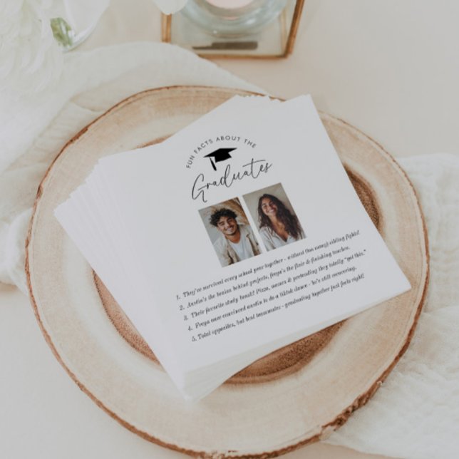 Roligt Fakta om Student 2 Pappersservett (Zazzle Fun Facts about the 2 Graduates Napkins)