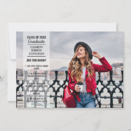 Roligt, faktauppgifter 2 fotomodern examen i trend inbjudningar