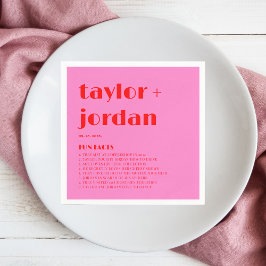 Roligt faktauppgifter Fet Typografi Rosa Red Bröll Pappersservett