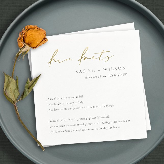 Roligt Faktorer för Guld Script Black White Bröllo Pappersservett (Skapare uppladdad)