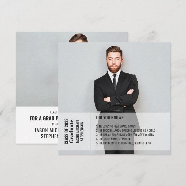 Roligt fakturor studenten meddelande 2 foto modern (Fram/baksida)