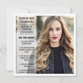 Roligt fakturor studenten meddelande 2 foto modern inbjudningar