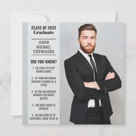 Roligt fakturor studenten meddelande 2 foto modern inbjudningar