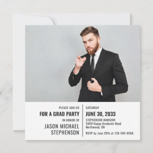 Roligt fakturor studenten meddelande 2 foto modern inbjudningar