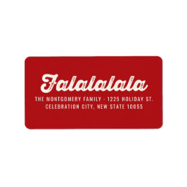 Roligt Falalala Bold Script Modern Helgdag Adress Returadress Etikett