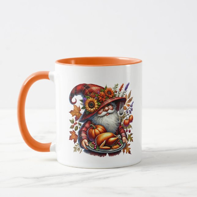 Roligt Fall Säsong gnome add monogram Mugg (Vänster)