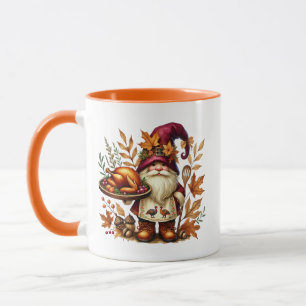 Roligt Fall Säsong gnome add monogram Thanksgiving Mugg