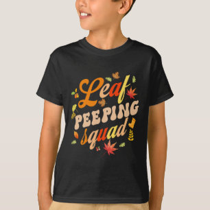 Roligt Fall Season Löv Peeper Löv Peeping Squad T Shirt