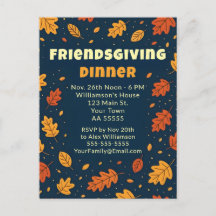 Roligt Falling Löv Friendsgiving Dinner Potluck