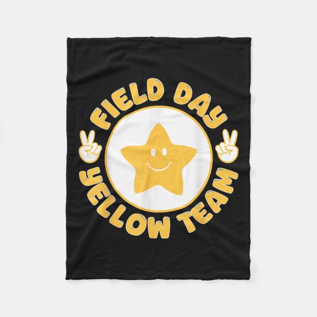 Roligt-fält-Gult-teamets Roligt - spelkompakt Fleecefilt (Framsidan)