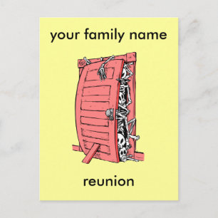 roligt familjeåterförening vykort