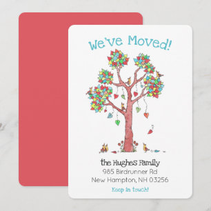 Roligt Familjefåglar i Träd på Hearts Ny adress A Meddelande