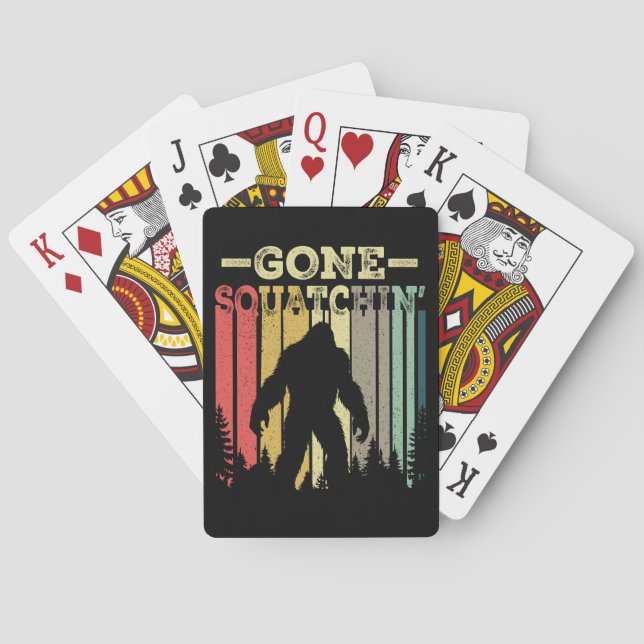 Roligt familjespel Bigfoot Bortslängd Sasquatch Casinokort (Baksidan)