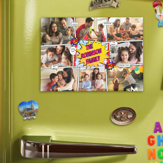 Roligt Family Photo Tecknad Skapar din egen uppspe Magnet