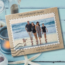 Roligt Family Vacation Travel Photo Puzzle Pussel