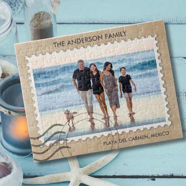 Roligt Family Vacation Travel Photo Puzzle Pussel (Family Vacation Photo Puzzle)