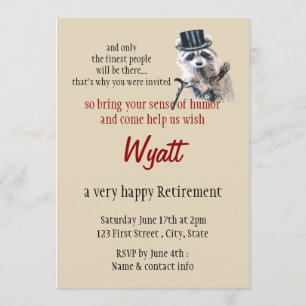 Roligt Fånig Forme Attire Raccoon Animal Party Inbjudningar
