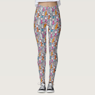 Roligt Fånig Snögubbar Drag Hett Kakao Leggings