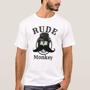 Roligt fånigt nyhets kollegie stil RUDE MONKEY T Shirt