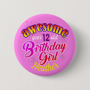 Roligt Fantastisk Birthday Girl Graphics on Rosa Knapp
