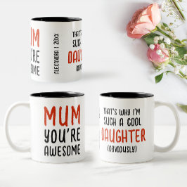 Roligt Fantastisk Mors dag Degen Bold Typografi Två-Tonad Mugg
