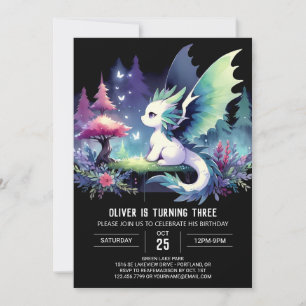 Roligt Fantasy Dragon Birthday Inbjudningar
