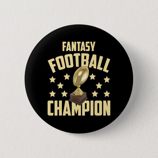 Roligt Fantasy Football Champion Party Knapp (Framsida)