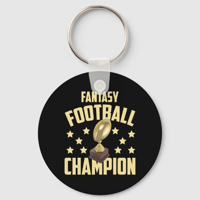 Roligt Fantasy Football Champion Party Nyckelring (Framsida)