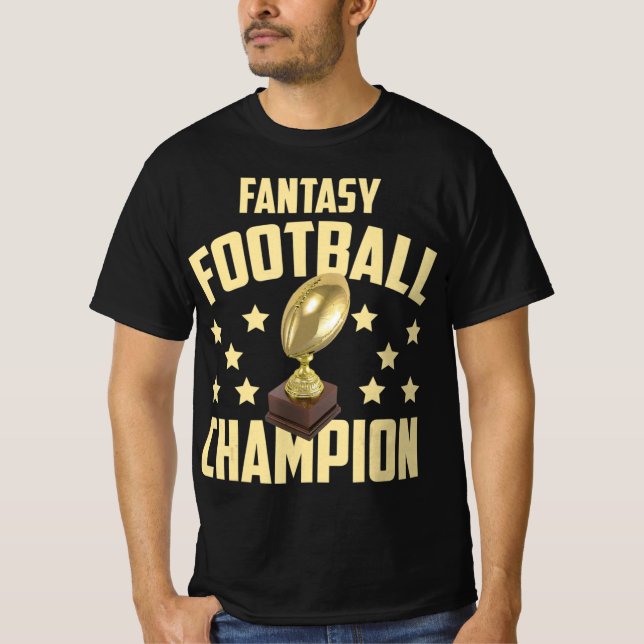 Roligt Fantasy Football Champion Party T Shirt (Framsida)