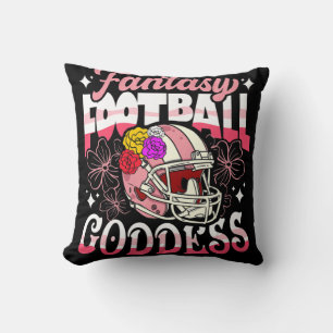 Roligt Fantasy Football Goddess Flower Helmet Wome Kudde