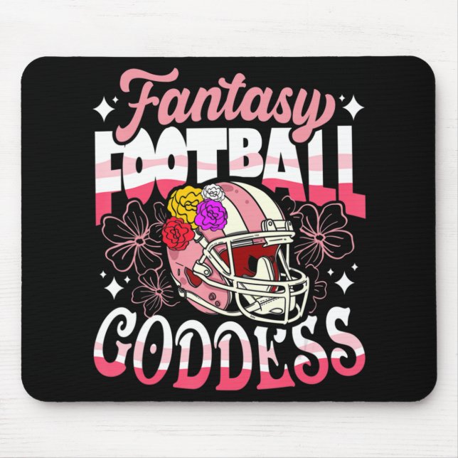 Roligt Fantasy Football Goddess Flower Helmet Wome Musmatta (Framsidan)