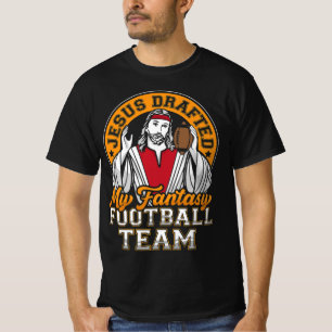 Roligt Fantasy Football Jesus ritade mitt team Man T Shirt