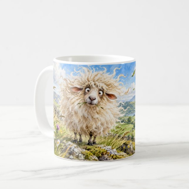Roligt får-mugg för dåliga håddagar kaffemugg (Framsida vänster)