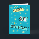 Roligt Färg Block 80th Birthday Greeting Card Kort<br><div class="desc">Byt till ALLA ÅLDER.  En rolig personlig med grattis på födelsedagen-kort bara för födelsedagsfirman. De kärlekar det!  Om du vill se mer åldersspecifika födelsedagskort klickar du på länken Zigglets Store nedan.</div>