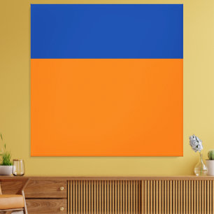 Roligt Färg fet Orange Deep Blue Färg Block Canvastryck