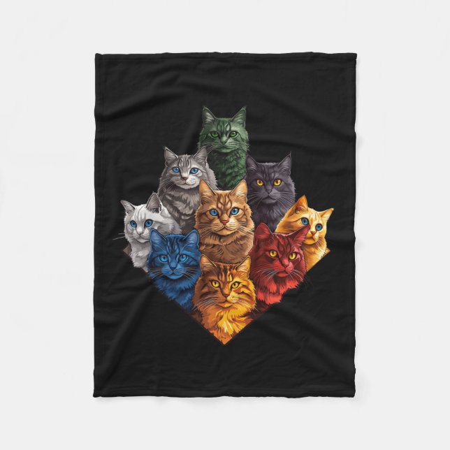 Roligt Färg konsthjälpmedel för Cat Mamma Pappa Da Fleecefilt (Framsidan)