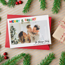 Roligt Färg Merry och Bright julfoto