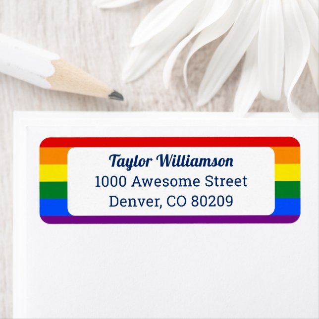 Roligt Färg Snyggt Unik HGBT Gay pride-regnbåge Returadress Etikett (Insitu)