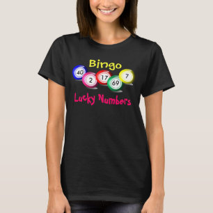 Roligt Färga Bingo Bollar Lucky Numbers tema T-shirt