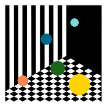 Roligt Färgad Bollar i issometriskt rum