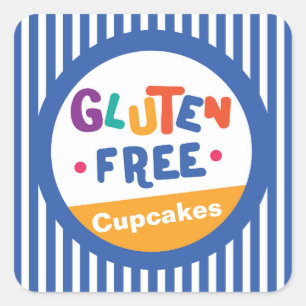 Roligt - färgad glutenfri livsmedelsmärkning fyrkantigt klistermärke