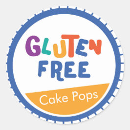 Roligt - färgad glutenfri livsmedelsmärkning runt klistermärke